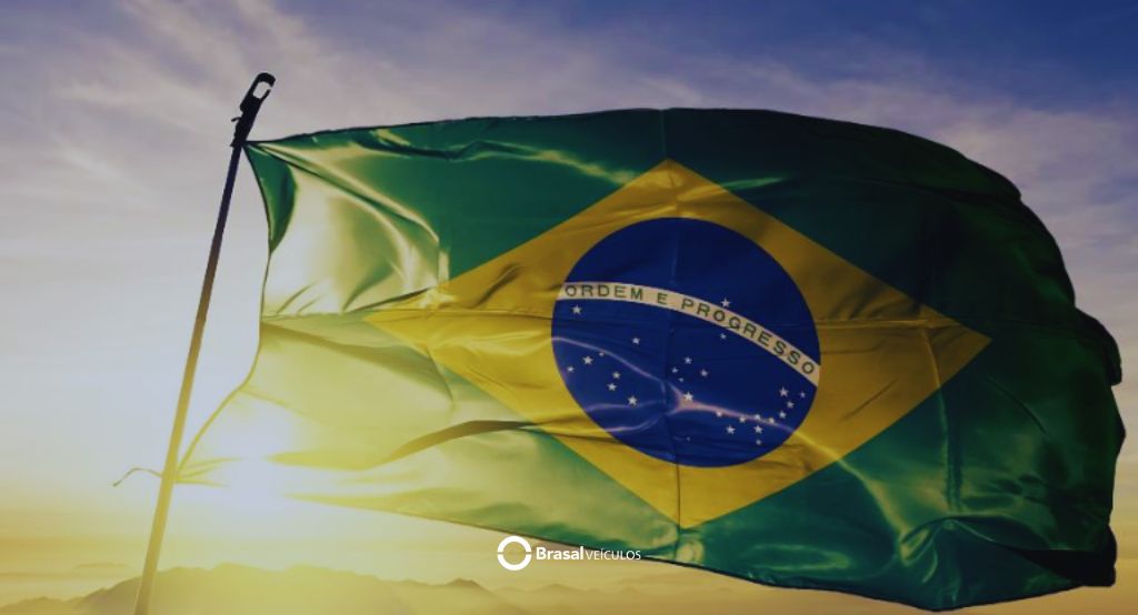 Venda DIreta Para Corpo Diplomático Bandeira do Brasil com o sol de fundo