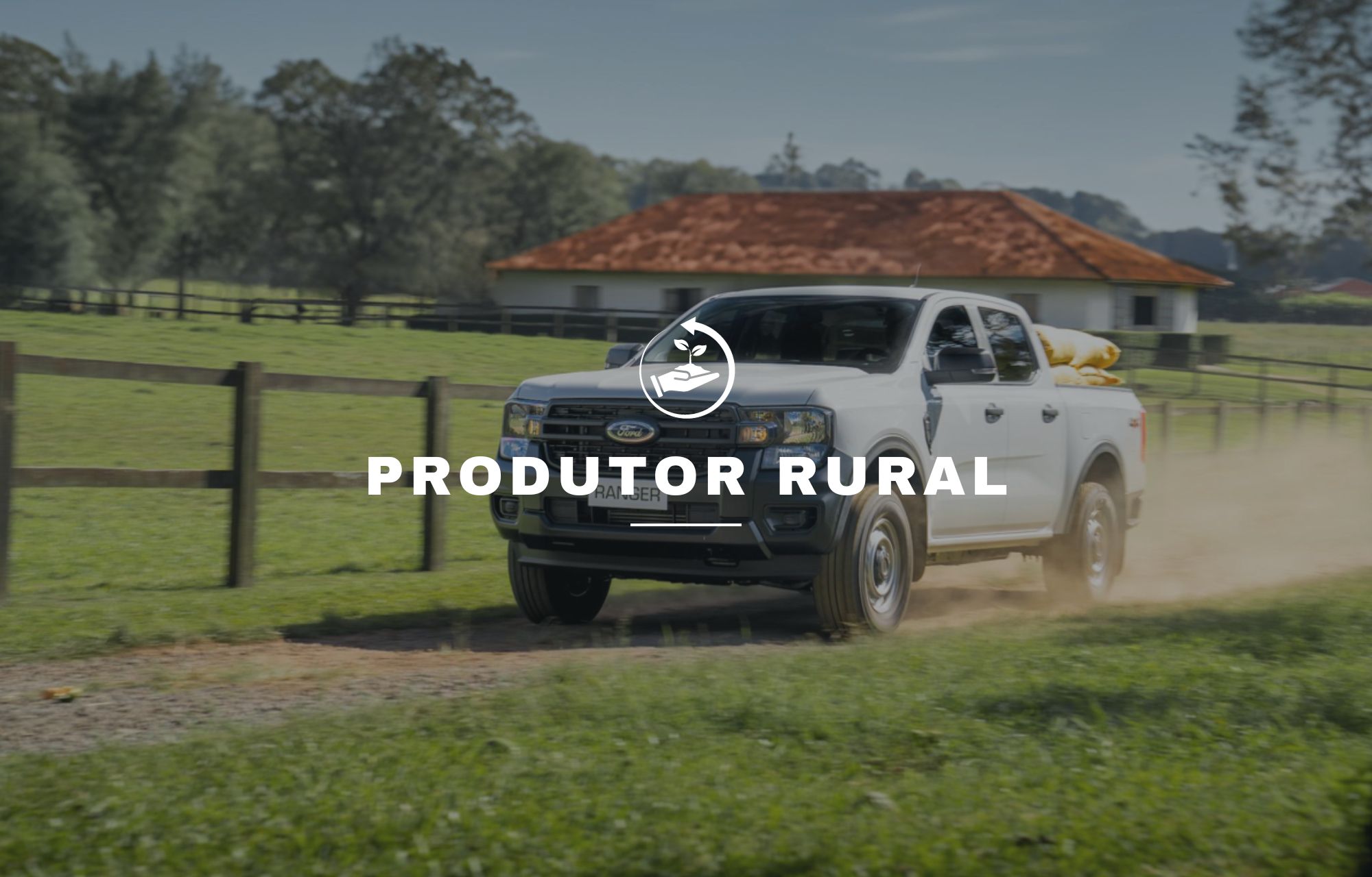 Ford Ranger XL Branca em um ambiente rural
