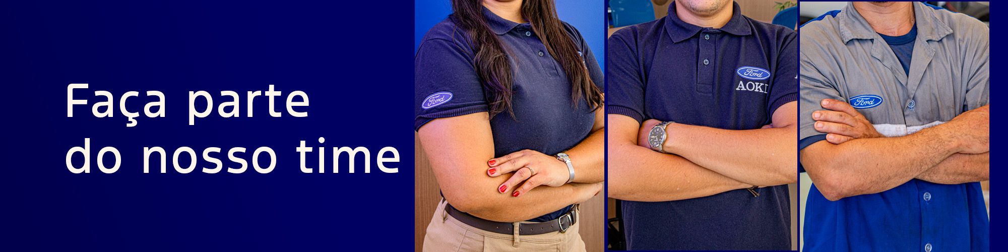 Carreiras Ford AOKI Imagem com 3 funcionários AOKI