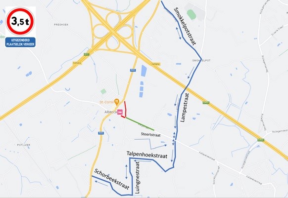 Google Maps 2023 plattegrond toegang Garage Coulembier