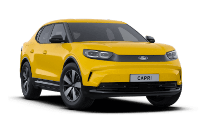 Nye ford capri forfra holder parkeret uden baggrund