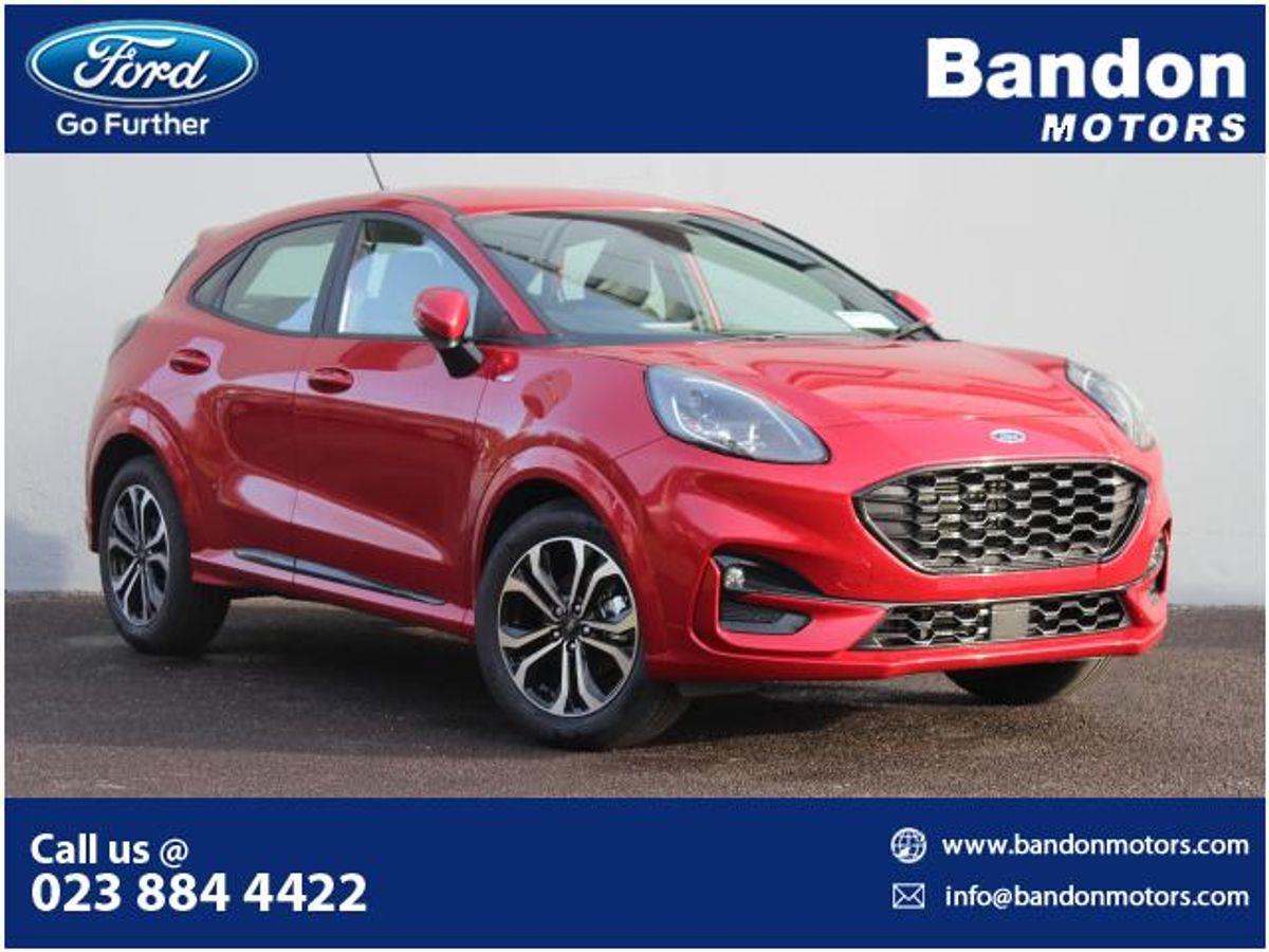 Ford Puma 1.0L EcoBoost Hybrid 125PS ST-Line. BRAND NEW!! Looks FANTASTIC in red!! Drives as smooth as you like. DO NOT out on this - New car at Bandon