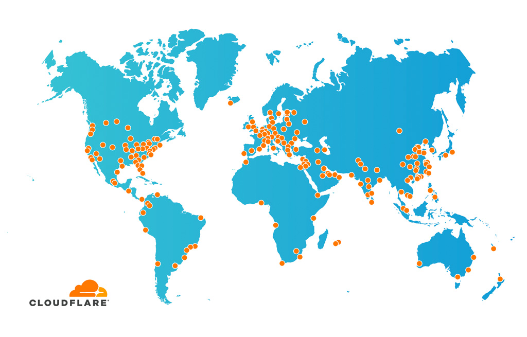 map of the Cloudflare distribution network